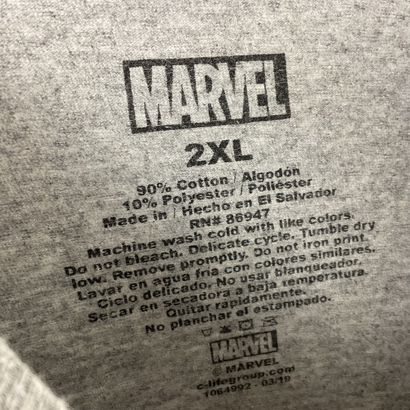 Marvel Men’s Retro The Avengers Heather Gray Graphic T-Shirt, Size XXL - Picture 6 of 6